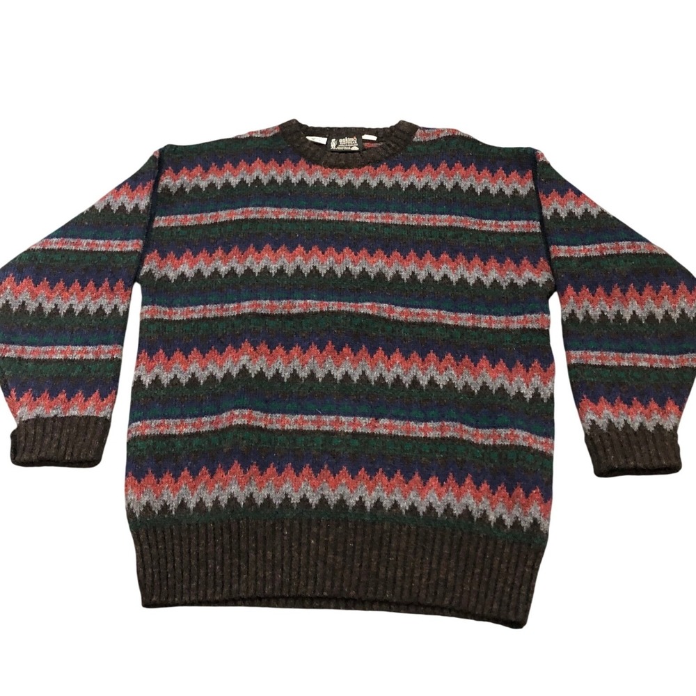 Eskimo Knitwear Sweater‎ Mens Medium Multicolor Shetland Wool Fair Isle England